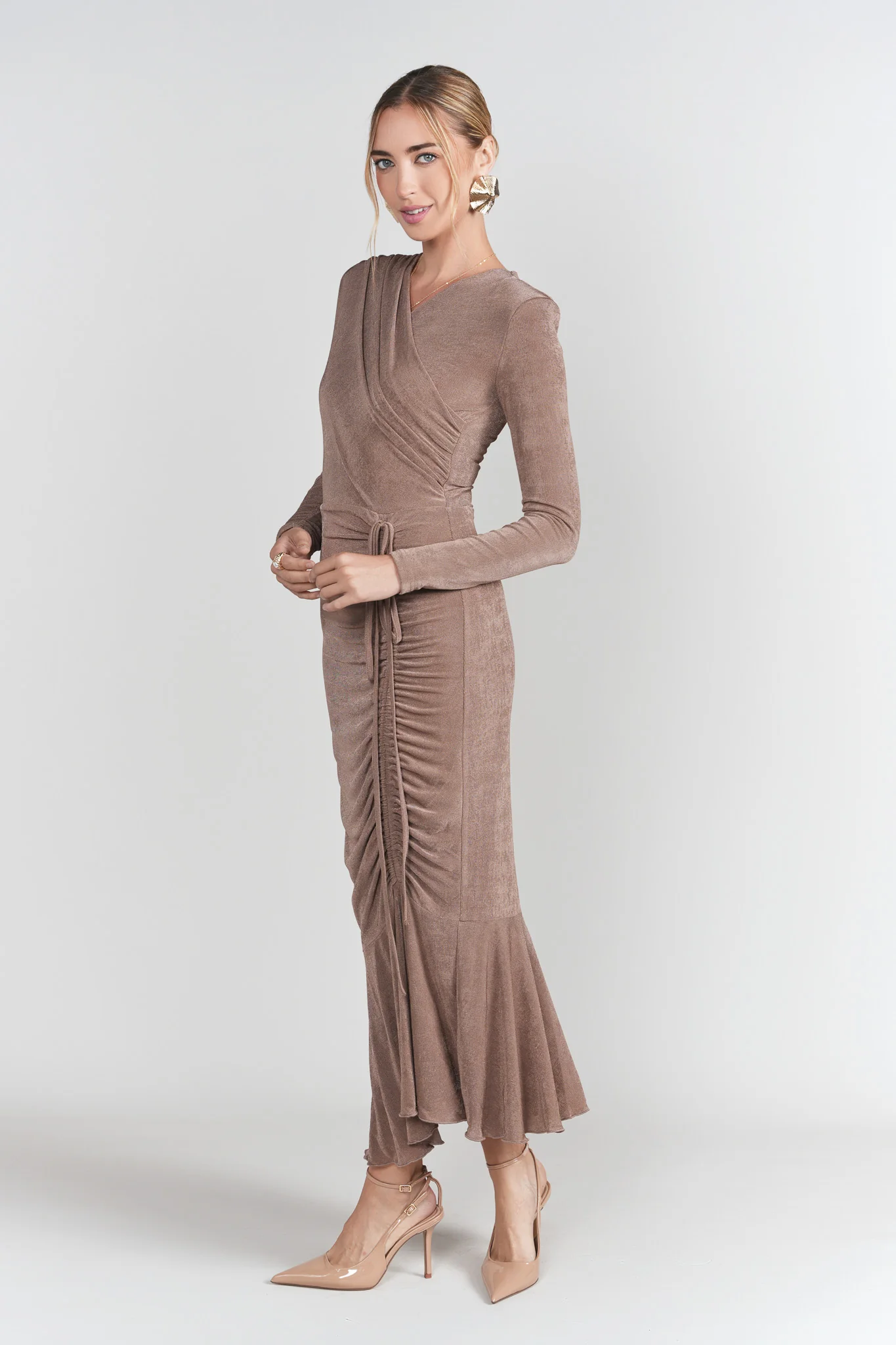 Valerie Midi Dress- Mink - Image 3