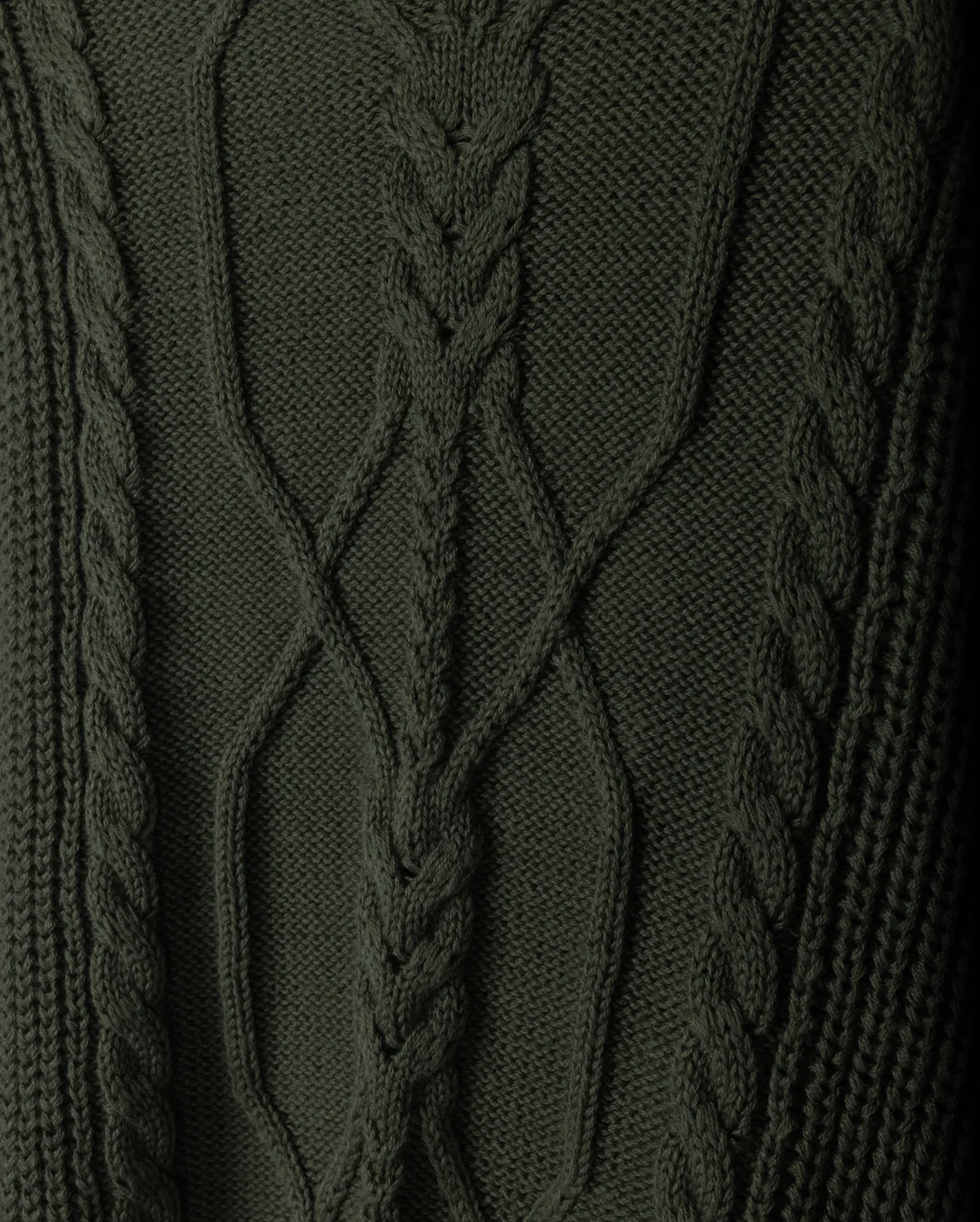 Washed Cable Knit Top- Green - Image 2