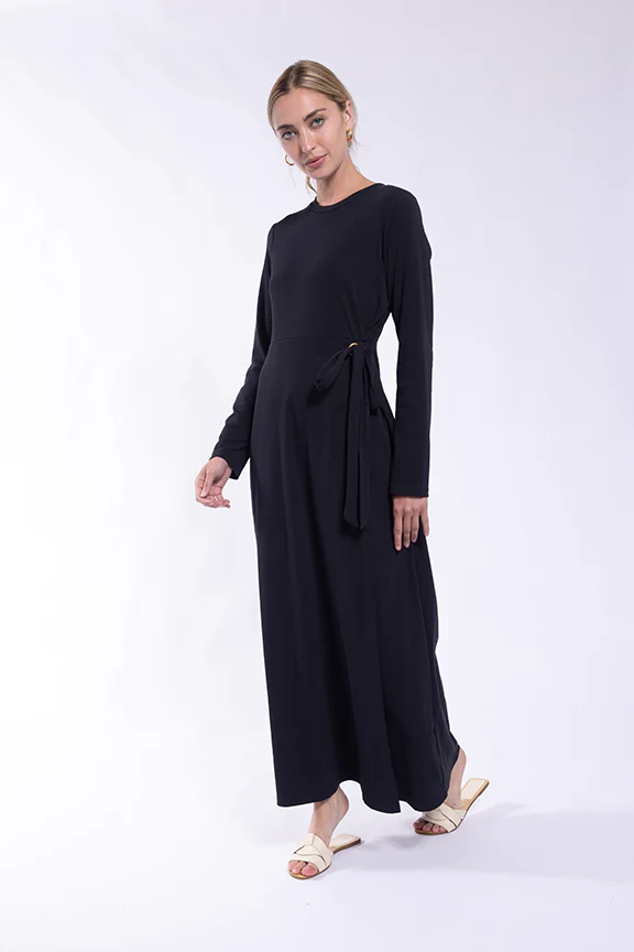 Wrap Overlay Maxi Dress- Black